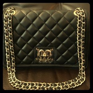 Love Moschino Black Super Quilted Flap Cover Bag